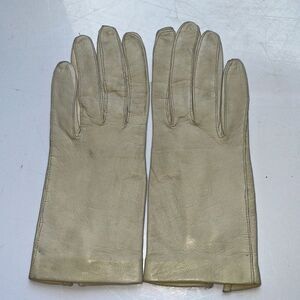 Vintage 50s/60s off white leather gloves‎ - size 6